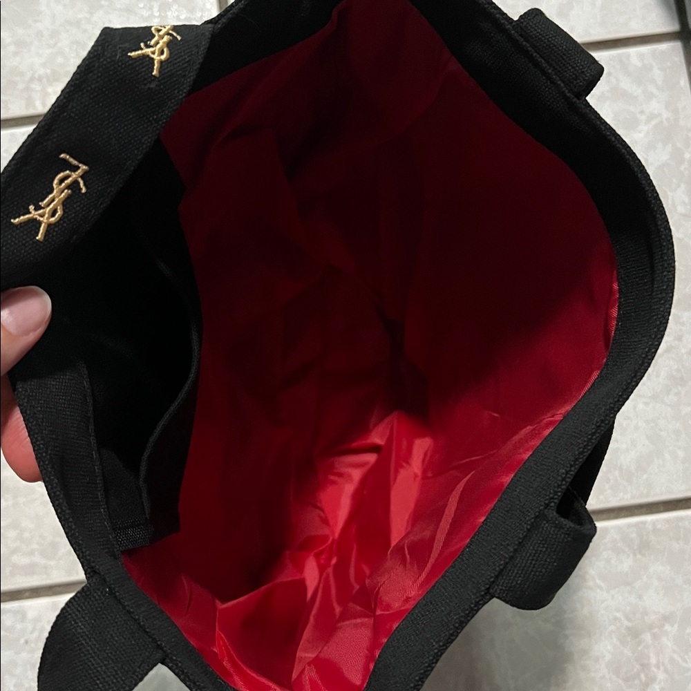 YSL Black Tote Bag with Gold Logo - Picture 4 of 5